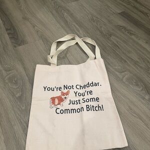 Brooklyn 99 Canvas Tote Bag with Corgi Graphic - Light Pink